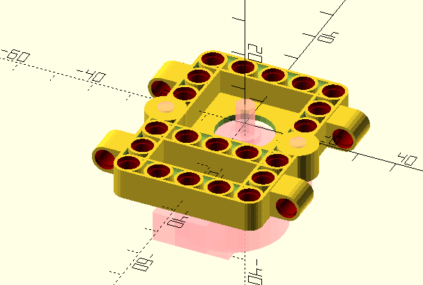 image from 3D printed lego part for holding step motor and servo